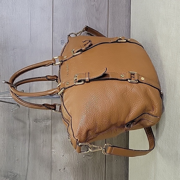 Michael Kors Brown Leather Satchel Shoulder Bag Hobo Tote - Picture 2 of 16